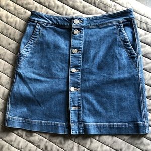 LOFT Button Front Denim mini skirt NWT